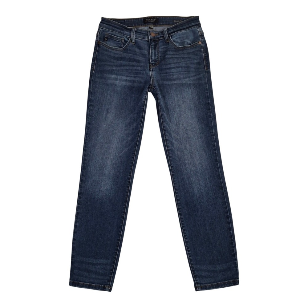 Judy Blue Relaxed Fit Jeans Women's 9/29 Dark Wash Straight Leg Denim